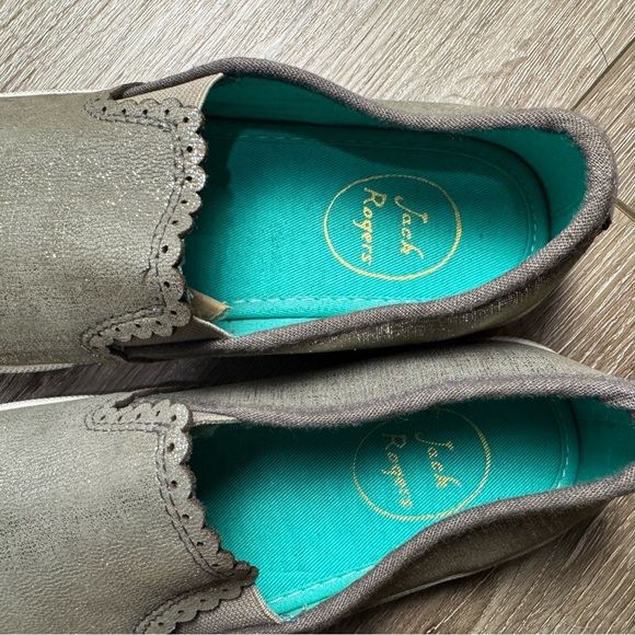 Jack rogers silver Metallic Slip-On Shoes scalloped women’s 5/kids 3.5 - Picture 6 of 8